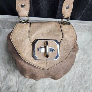 Oryany Cream leather crossbody with Silver Chain and Hardware